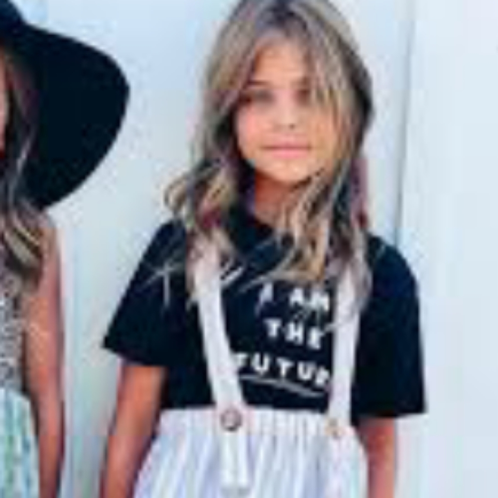 I am the future crop top with skirt overalls